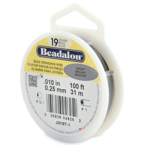 Beadalon 19 Strand Stainless Steel Bead Stringing Wire, .018 in / 0.46 mm, Bronze, 30 ft / 9.2 m