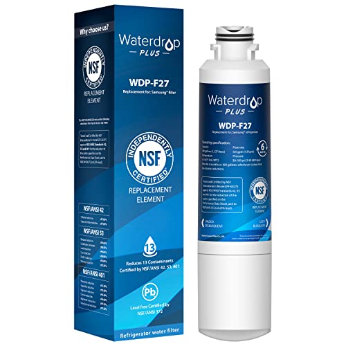 Waterdrop Plus DA29-00020B 𝐍𝐒𝐅 𝟒𝟎𝟏 𝐂𝐞𝐫𝐭𝐢𝐟𝐢𝐞𝐝 Water Filter, Reduce 𝐏𝐅𝐎𝐀/𝐏𝐅𝐎𝐒, Replacement for Samsung® Water Filter HAF-CIN, HDX FMS-2, RF28HMEDBSR, 1 Filter (Package May Vary)