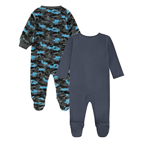 Hurley Baby Girls Multi-pack Footed Coverall, Camo/Navy, 0-3M US