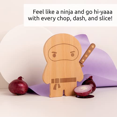 NEW!! Cutting Board & Knife Set by OTOTO - Wooden Cutting Boards for Kitchen - Housewarming Gift, Small Cutting Board Wood, Funny Kitchen Gadgets, Cooking Gifts