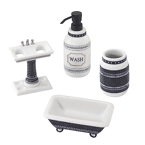 Avanti Linens - Bathroom Accessories, 4pc Set Including Matching Tumbler, Toothbrush Holder, Soap Dish, & Soap Dispenser, Modern Home Decor (Bath Icons Collection)