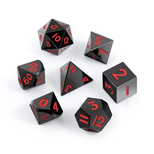 Stripe Metal DND Dice,DNDND Metallic Stripes Dice with Gift Metal Box for Dungeons and Dragons D&D (Purple Stripes)