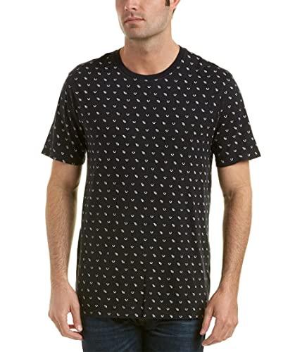 True Religion mens All Over Monogram Tee T Shirt, Black, Small US