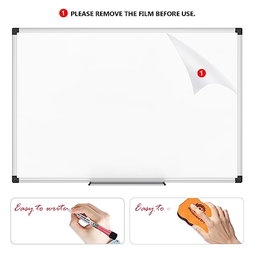 XBoard Extra Large Magnetic Whiteboard 60 x 36 Inch, Giant Foldable Dry Erase White Board with Aluminium Frame & Marker Tray 5' x 3' | Wall Mounted Folding Message Presentation Board