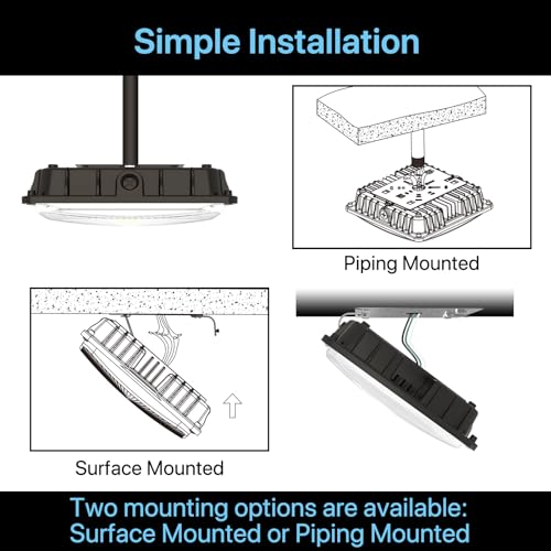 HYPERLITE LED Canopy Light 45W 6300Lumens,9.5"x9.5" LED Canopy Lights 5000K Daylight,Ideal and Commerical Canopy LED Lights for Garage,Carport,Shop,Workshop,Underpass,Entrance