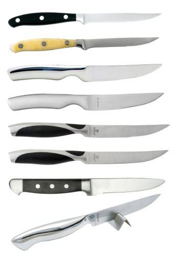 Fortessa Prime Cut Steak Knife with Stainless Steel Handle, 9.5-Inch, Brushed Finish, Set of 6