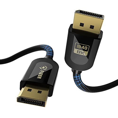 FIBBR 16K DisplayPort Cable 2.1, VESA Certified DP Cable 3.3ft, 40Gbps Display Port Cord Support 16K@30Hz, 10K@30Hz, 8K@60Hz, 4K@165Hz, HDR, HDCP2.2, DSC 1.2a for FreeSync G-Sync Gaming Monitor TV PC