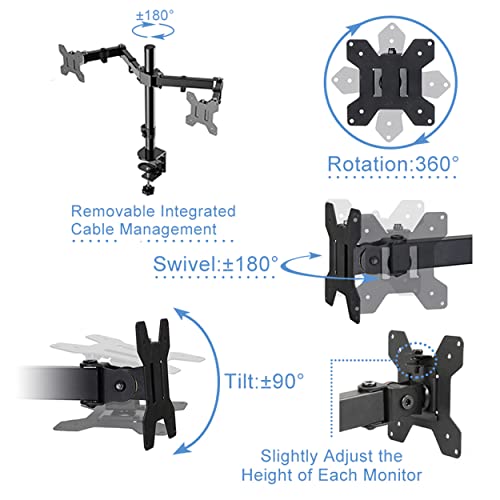 Rocelco 32" Height Adjustable Standing Desk Converter BUNDLE - Sit Stand Computer Workstation Riser with Anti Fatigue Mat - Dual Monitor Retractable Keyboard Tray Gas Spring - Black (R EADRB-MAFM)