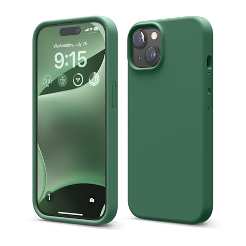 elago Compatible with iPhone 15 Case, Liquid Silicone Case, Full Body Protective Cover, Shockproof, Slim Phone Case, Anti-Scratch Soft Microfiber Lining, 6.1 inch (Pastel Green)