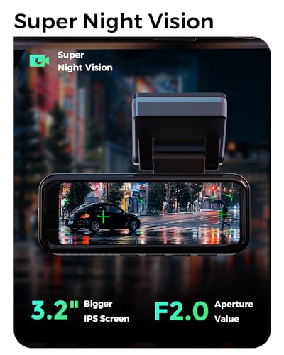 COOLCRAZY Dash Cam 4K Front, Built-in WiFi GPS Dash Camera for Cars, 3.2" IPS Screen Dashcam with App Control, Free 32G Card, 170°Wide Angle, 24H ParkingMode, WDR, Night Vision, G-Sensor