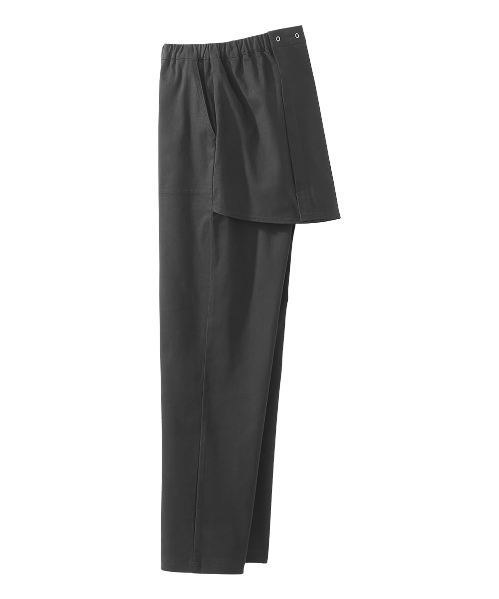 Silverts Men's Open Back Magnetic Fly Pants - Adaptive Clothing for Elderly Daily Living - Senior Dressing Mobility Aid for Disabled - Snap Buttons and Elastic Waist Pants - Black MED