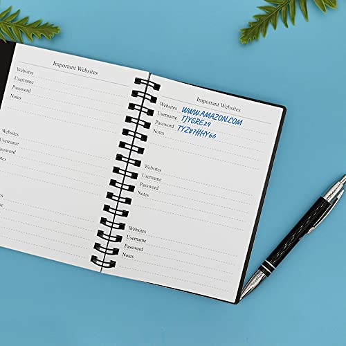 Telephone Address & Birthday Book with Tabs, Address Log Book for Contacts, with Phone Numbers, Addresses, Birthday & Password. Alphabetical A-Z Organizer, Black, 3.5x5.25 inch