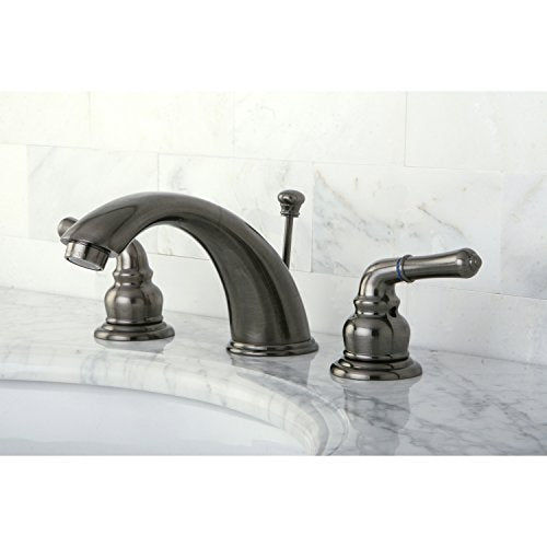 Kingston Brass KB963 Magellan Widespread Bathroom Faucet, 8-Inch Adjustable Center, Black Stainless