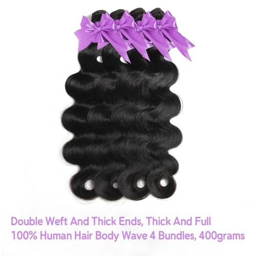 Myonisally Body Wave Bundles 12 inch 10A 1 Bundles Human Hair 100% Raw Single Bundles Human Hair Virgin Human Hair Weave Bundles Natural Black