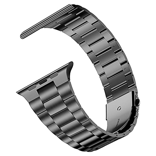 iiteeology Compatible with Apple Watch Band 41mm 40mm 38mm, Upgraded Stainless Steel Replacement Original iWatch Bands for Series 9 Ultra 8 7 6 5 4 3 2 1 Women,Black