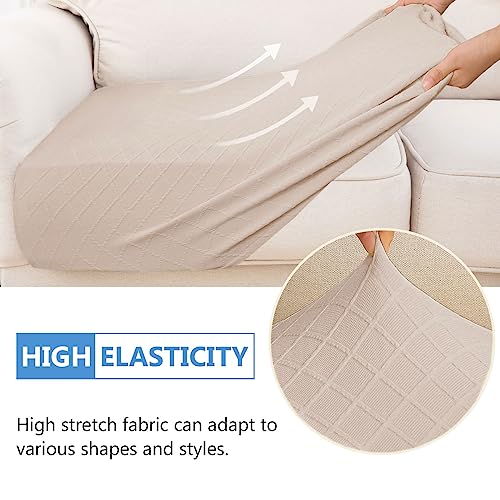 hyha Jacquard Couch Cushion Covers, Magic Sofa Covers Washable, Stretch Couch Covers for 3 Cushion Couch, Diamond Lattice, Thick Sofa Couch Covers for Sectional Sofa (1 Cushion Sofa, Wine Red)