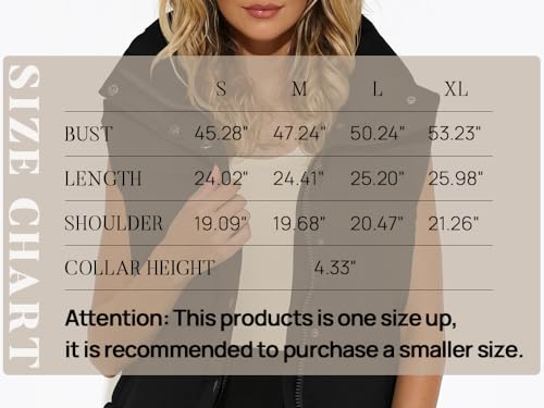 MIROL Women's Sleeveless Cropped Puffer Vest Zip Up Stand Collar Button Down Winter Crop Jackets Outwear Vest with Pockets