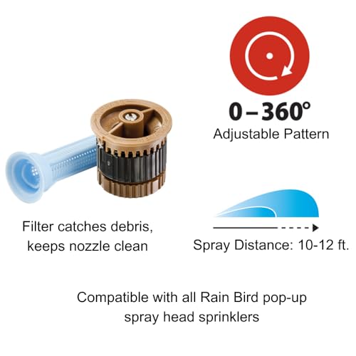 Rain Bird HEVAN08 High Efficiency Spray Nozzle, 0° - 360° Adjustable Pattern, 5' - 8' Spray Distance