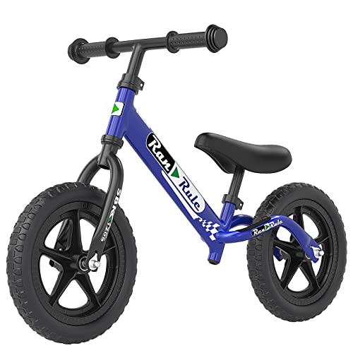 Royalbaby Lightweight Aluminum Kids Balance Bike for Boys Girls Toddlers Age 2-5 Years Durable Alloy Frame 12 Inch EVA Wheel Blue