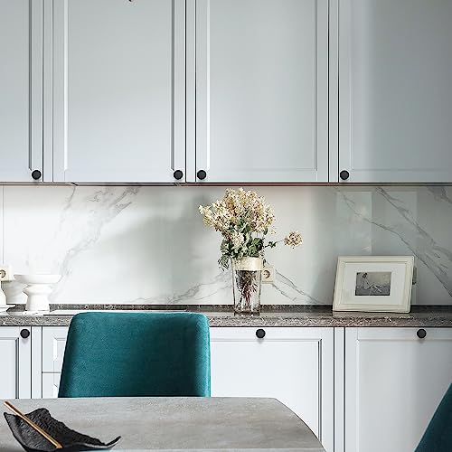 Ravinte 5 Pack Cabinet Knobs Black Kitchen Cabinet Knobs Round Dresser Drawer Knobs Matte Black Drawer Pulls Closet Door Knobs 1-1/5 Inch