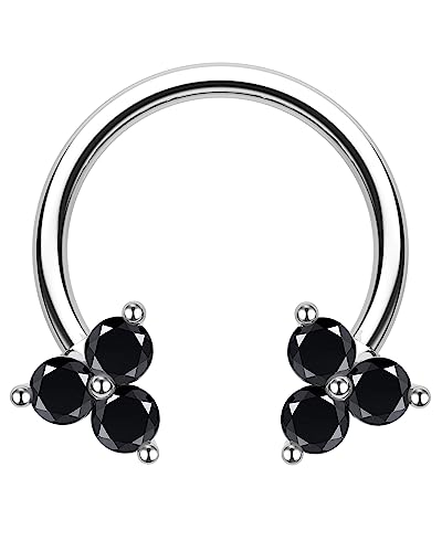 Jewseen 16g Septum Rings Flower Cartilage Hoop Earring 316L Stainless Steel Daith Piercing Jewelry Nose Rings Hoops Piercing Jewelry for Women