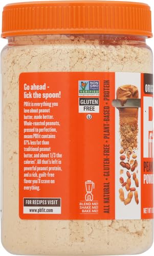 PBfit All-Natural Peanut Butter Powder, Peanut Butter Powder from Real Roasted Pressed Peanuts, 8g of Protein 8% DV (15 oz.)