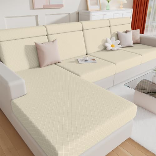 hyha Jacquard Couch Cushion Covers, Magic Sofa Covers Washable, Stretch Couch Covers for 3 Cushion Couch, Diamond Lattice, Thick Sofa Couch Covers for Sectional Sofa (1 Cushion Sofa, Wine Red)