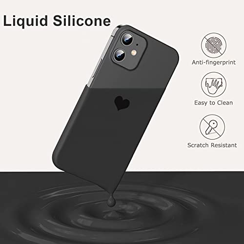 KiviCase iPhone 11 Case, Phone Case iPhone 11, Slim Fit Silicone Protective Soft Bumper Girls Women Boys Men iPhone 11 6.1" 2019 Cover, Black