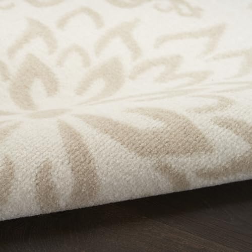 Nourison Jubilant Floral Ivory/Light Blue 7'10'' x 9'10'' Area-Rug, Easy-Cleaning, Non Shedding, Bed Room, Living Room, Dining Room, Kitchen (8x10)