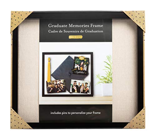 Kate & Milo Graduation Memories Frame, Grad Keepsake for Cap, Tassel, Photos, Graduation Shadowbox Wall Frame, Graduation Party Gifts
