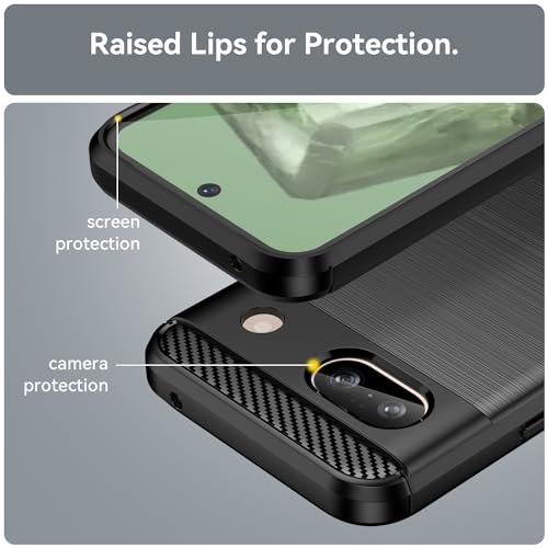 for Google Pixel 8A Case: Google 8A Case Anti-Slip Protector Shock-Absorption Flexible TPU Rubber Protective for Google Pixel 8A Phone Case Cover(Black)