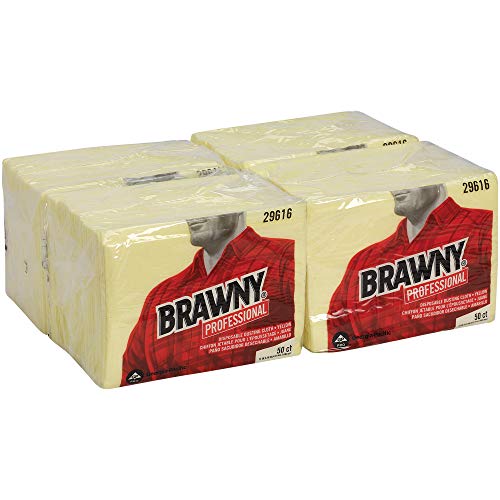 Brawny Yellow 1/8 Fold Disposable Dusting Cloth by GP PRO (Georgia-Pacific), 24" Length x 17" Width, 29616 (Case of 4 Packs, 50 Cloths per Pack)