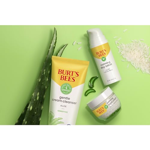 Burt's Bees Valentines Day Gifts, Calming Day Face Lotion With Aloe and Rice Milk, Soothing Face Lotion for Sensitive Skin, 98.9 Percent Natural Origin Skin Care, 1.8 oz. Bottle