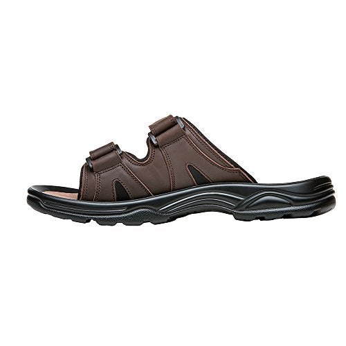 Propét Men's Vero Slide Sandal, Brown, 8.5 Medium