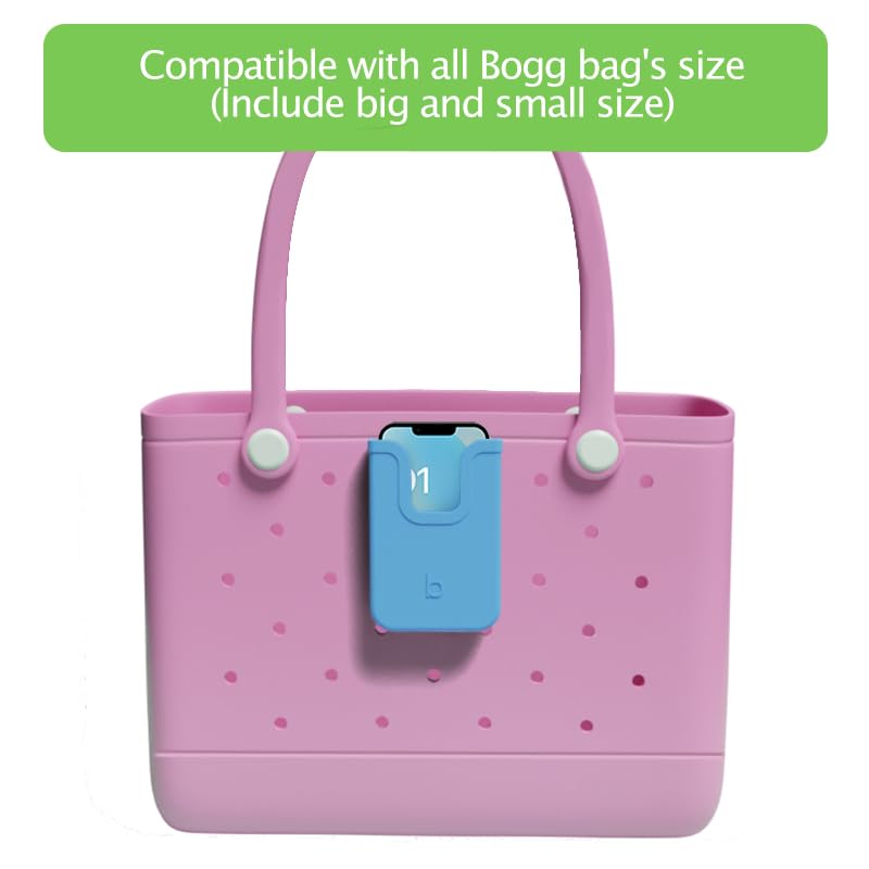 EASYDOG Silicone Phone Holder Compatible with Bogg Bag, Soft Silicone Charm Insert Accessories and Attachment for Bogg Beach Bags, Generic Size Fits for iPhone and Android Phones-Black