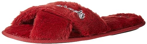 FOCO Nc State Script Wordmark Faux Fur Cross Slide - Womens Large