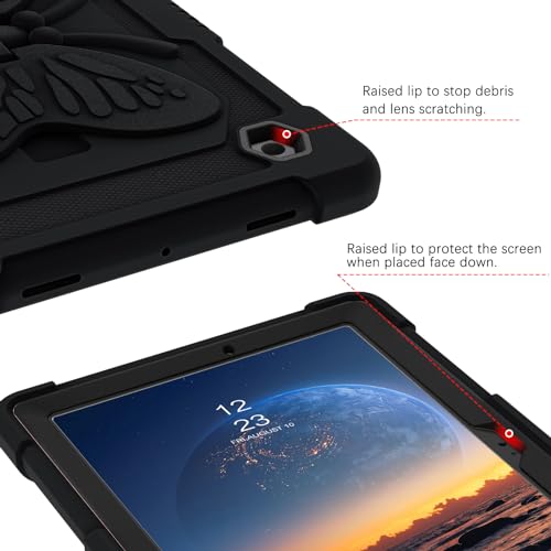 YINLAI for Samsung Galaxy Tab A8 Case, Galaxy Tab A8 10.5 Case Kids Girls Women Children Butterfly Kickstand Shockproof Protective Tablet Cover for Samsung Tab A8 10.5 inch [SM-X200/X205/X207],Black