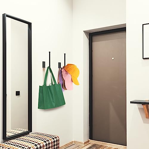Durmmur 2 Pack Hat Racks for Baseball Caps, Stainless Steel Hat Organizer for Baseball Cap, Hat Holder Storage Organizer, Hat Hanger Strong Adhesive/Wall Drilled for Door,Bedroom,Closet(Black 6 in)