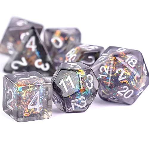 UDIXI 7 Die Polyhedral Dice Set D&D with Anchor Inclusion, Sequins DND Dice for Dungeons and Dragons RPG MTG and Other Tabletop Games