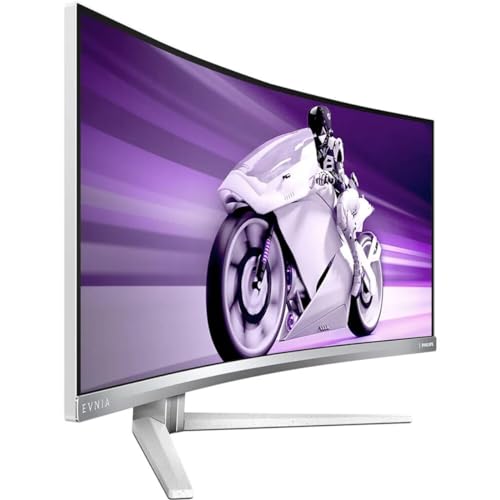 PHILIPS Evnia 34M2C8600 QD OLED Curved Gaming Monitor, WQHD Resolution, 175Hz, AMD FreeSync Premium Pro, USB-C Docking, Height Adjustable, 4-Year Advance Replacement, Xbox PS5 Switch Compatible