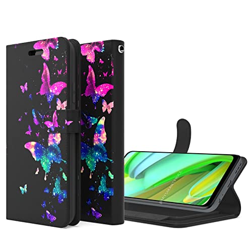 for Moto G Power 5G 2023 Case & Moto G 5G 2023 Case, Flip Folio PU Leather Wallet Cover Wrist Strap Kickstand and Cash Credit Card Slots for Moto G Power 2023 Case,Dragonfly