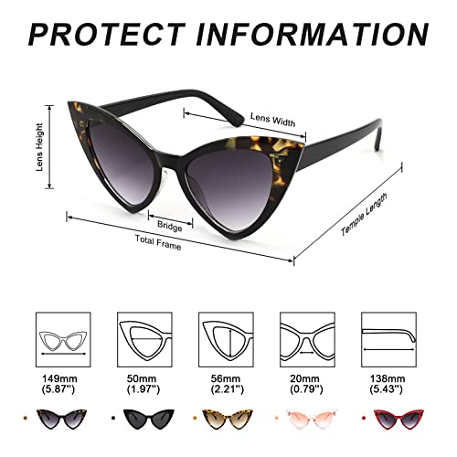 FEISEDY Retro Cat Eye Sunglasses for Women Fashion Vintage Cateye Sun Glasses B2235