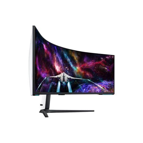 SAMSUNG 57" Odyssey Neo G9 Series Dual 4K UHD 1000R Curved Gaming Monitor, 240Hz, 1ms with DisplayPort 2.1, Quantum Mini-LED, DisplayHDR 1000, AMD FreeSync Premium Pro, LS57CG952NNXZA, 2023