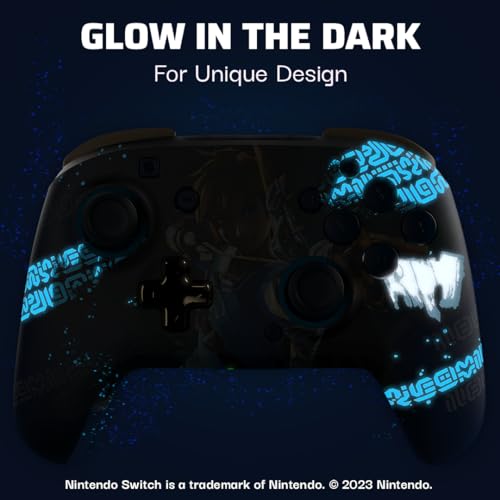 PDP Rematch Enhanced Wireless Nintendo Switch Pro Controller - Rechargeable Battery Powered, Link Hero (Glow in The Dark)
