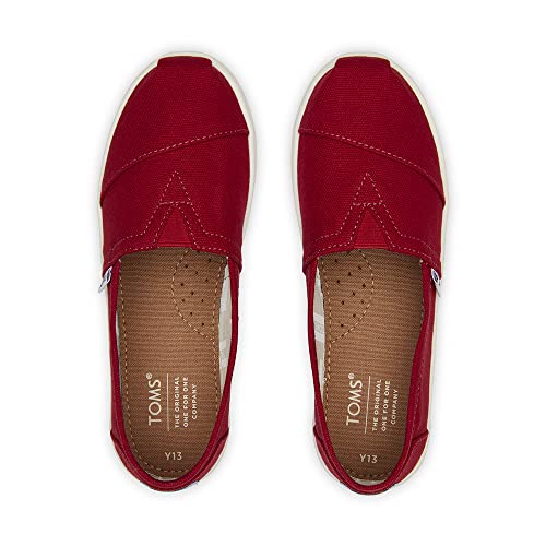 TOMS Children's Seasonal Classic Alpargata Red Canvas 5 M