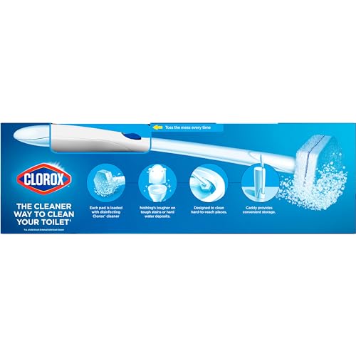 Clorox ToiletWand Toilet Cleaning Kit, ToiletWand, Caddy and 6 Refills, Pack of 6 (Pack May Vary)