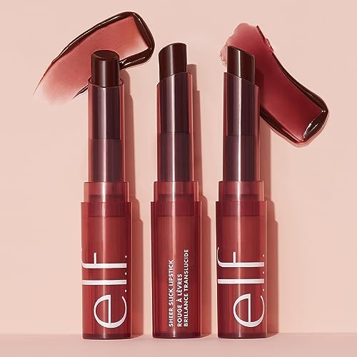 e.l.f. Sheer Slick Lipstick, Hydrating Lipstick For Sheer Color With A Shiny Finish, Infused With Vitamin E, Vegan & Cruelty-free, Black Cherry