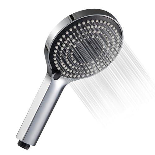 OFFO Handheld Shower Head, 6-Mode High Pressure Handheld Sprayer High Flow Large Powerful Boosting Handheld Showerhead for Low Water Pressure, Chrome Finish