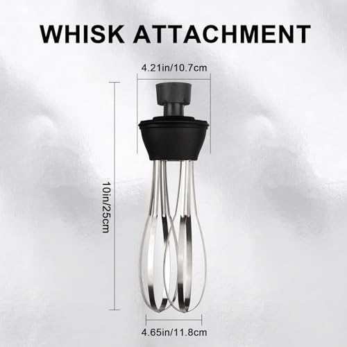 VONCI 10inch Detachable Whisk Attachment. 350W, 500W & 750W Commercial Immersion Blender Compatible.