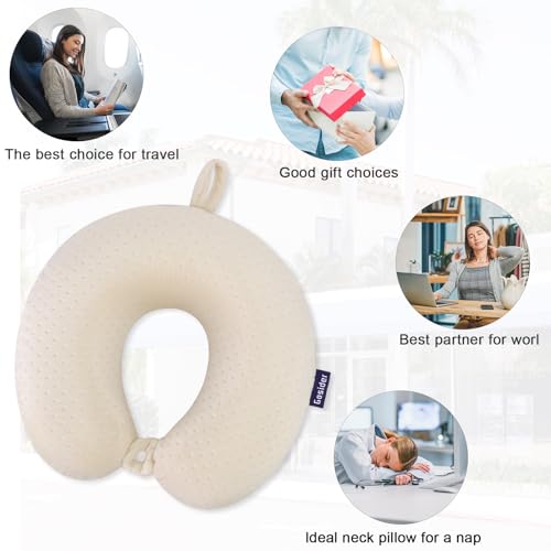 Gosider Neck Pillows for Sleeping Travel Pink Travel Pillow Comfortable U Shape Memory Foam Pillows Neck and Head Support Portable Travel Neck Pillow Suitable for Planes, Trains, Self-Driving Cars